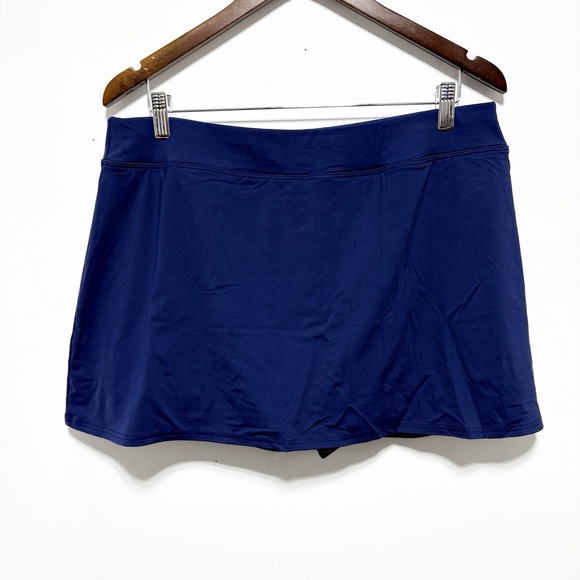 Lands' End Other - Lands End Swim Skirt Womens 16W Blue Attached Shorts Stretch Swim Bottom